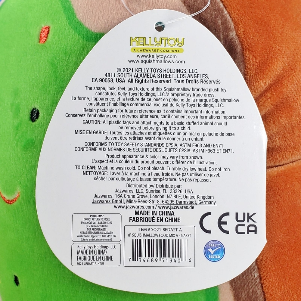 Squishmallow Sinclair the Avocado Toast 8" UltraSoft Stuffed Food Plush Toy NWT - Picture 12 of 12
